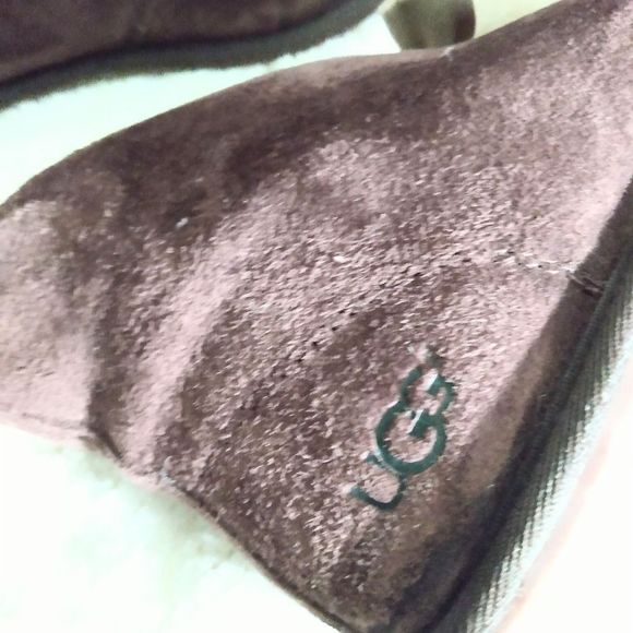 UGG Australia Kallen Suede Moc Toe Pom Pom Slippers  Size 5 Brown #1017541 - Picture 8 of 14